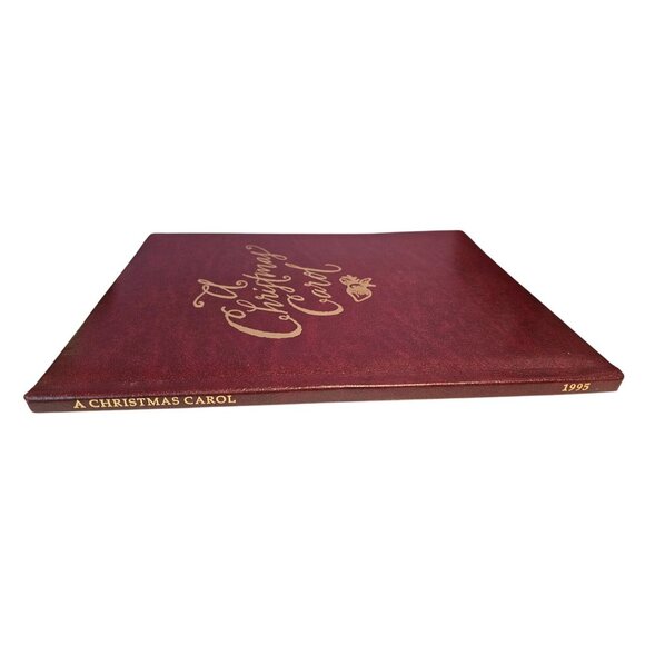 Hallmark Edition 1995 A Christmas Carol Hardcover Leather Gold Embossed Book - Picture 3 of 7